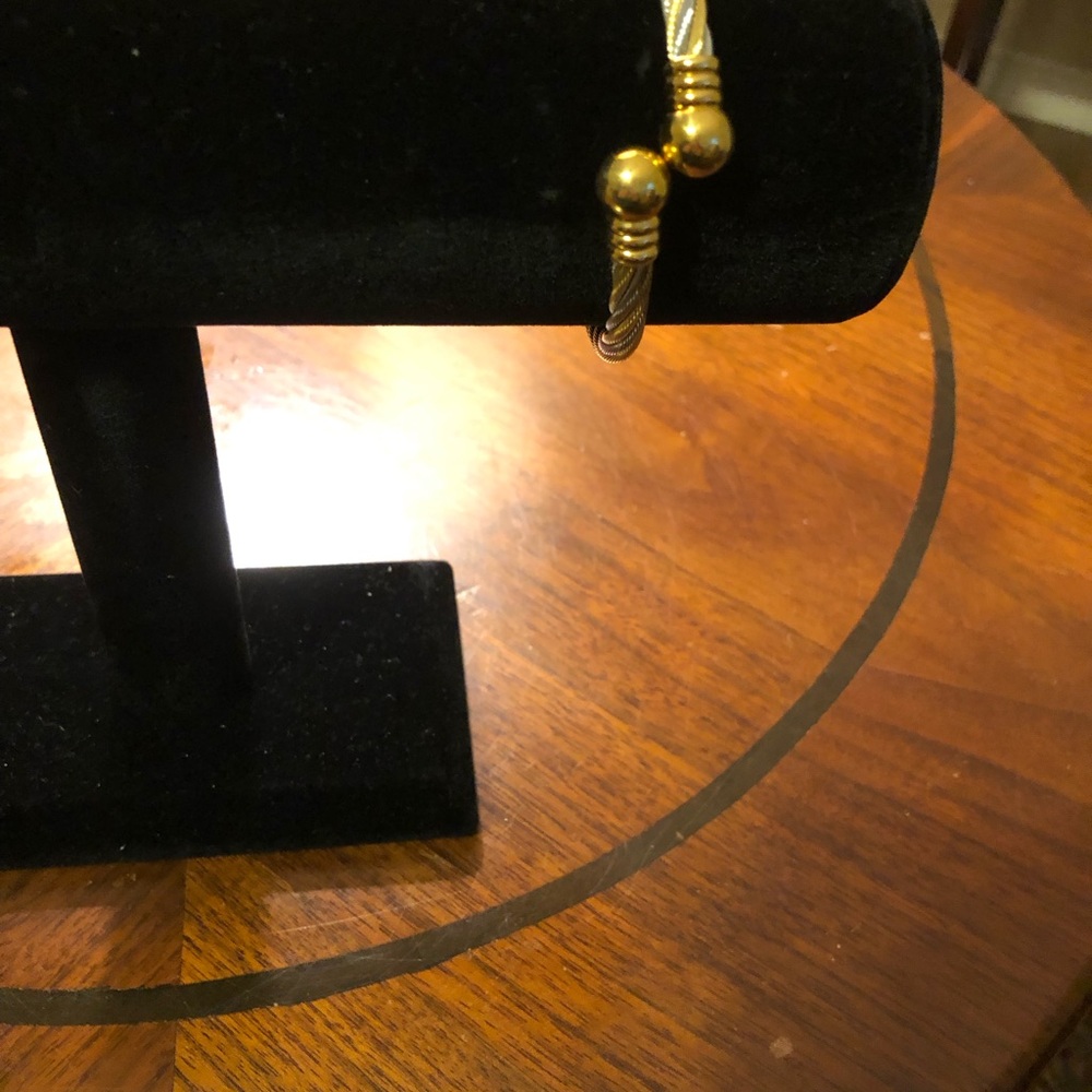 Gold and Silver Toned Twisted Bracelet